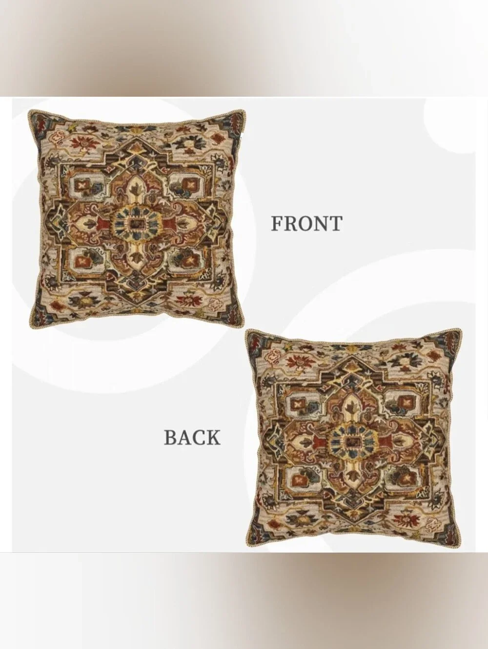 Terracotta Gold Vintage Velvet Pillow Covers 20x20 Inch Tan Brown Khaki Bohemian